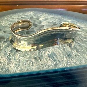 Modernist Bone cuff  Sterling silver 925 Mexico